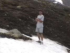 Graham finds snow by the road at 1224m above sea level